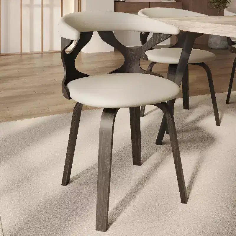 Chaise de salle à manger en cuir rembourrée avec cadre en bois massif, chaise d'appoint moderne pour la cuisine et la salle à manger