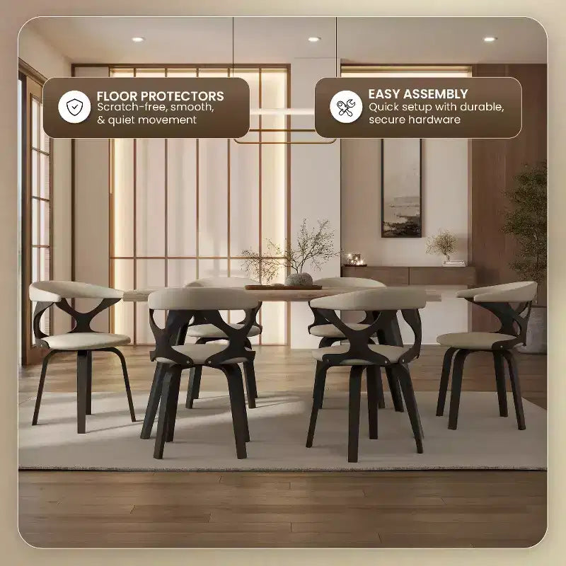 Chaise de salle à manger en cuir rembourrée avec cadre en bois massif, chaise d'appoint moderne pour la cuisine et la salle à manger