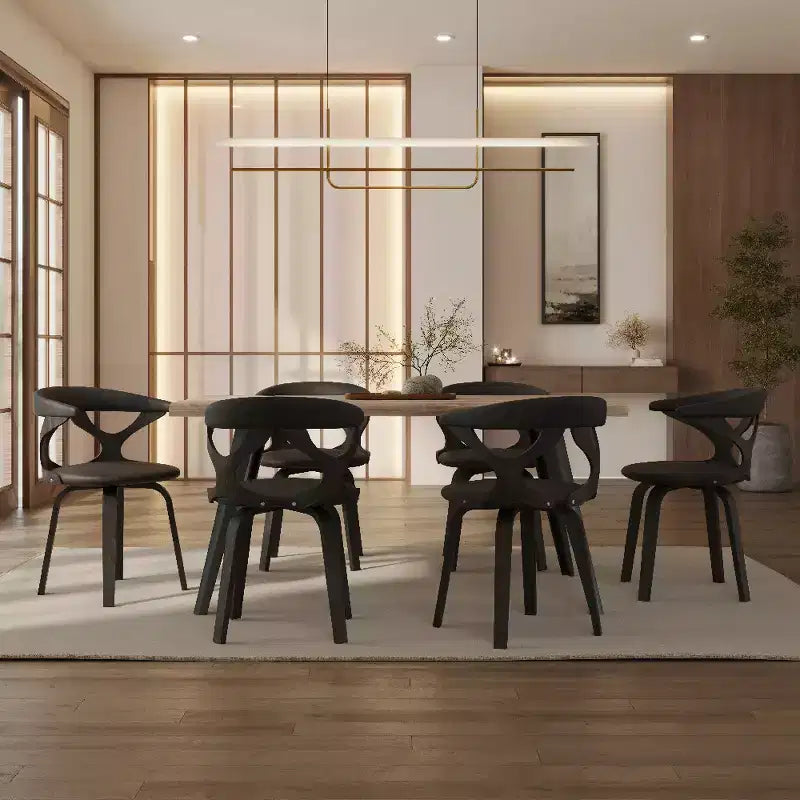 Chaise de salle à manger en cuir rembourrée avec cadre en bois massif, chaise d'appoint moderne pour la cuisine et la salle à manger