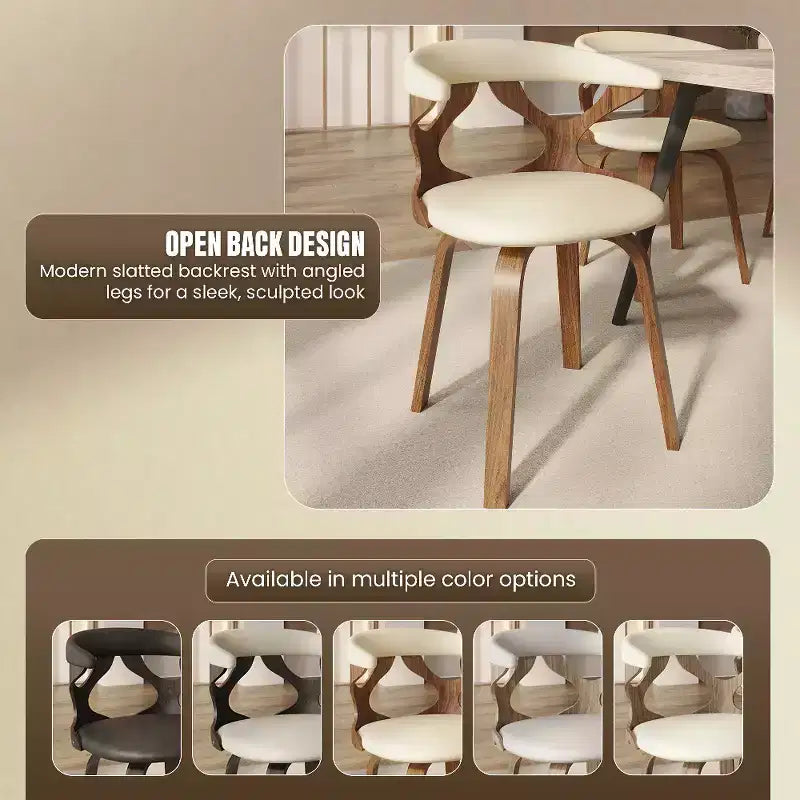 Chaise de salle à manger en cuir rembourrée avec cadre en bois massif, chaise d'appoint moderne pour la cuisine et la salle à manger