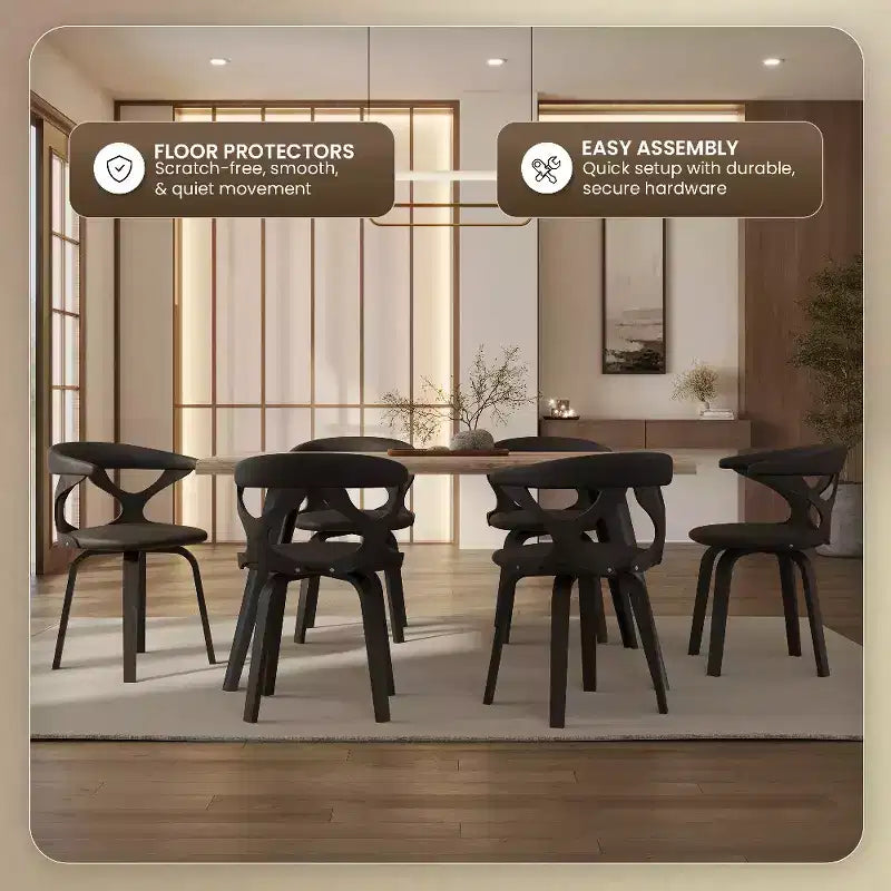 Chaise de salle à manger en cuir rembourrée avec cadre en bois massif, chaise d'appoint moderne pour la cuisine et la salle à manger