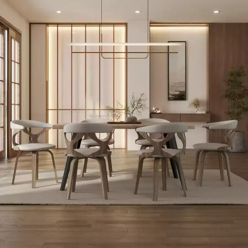 Chaise de salle à manger en cuir rembourrée avec cadre en bois massif, chaise d'appoint moderne pour la cuisine et la salle à manger