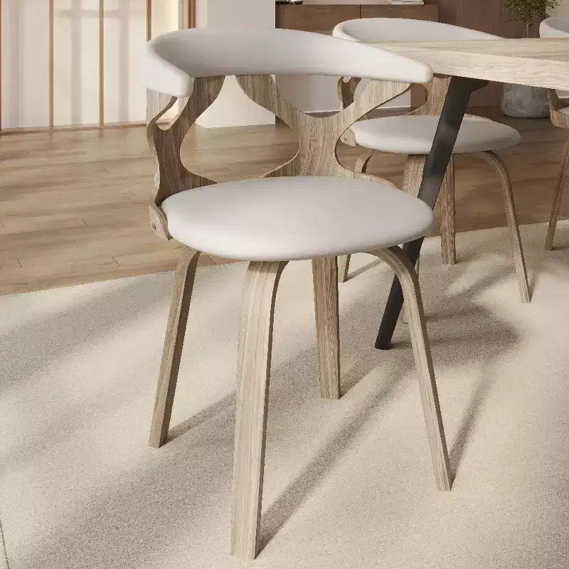 Chaise de salle à manger en cuir rembourrée avec cadre en bois massif, chaise d'appoint moderne pour la cuisine et la salle à manger