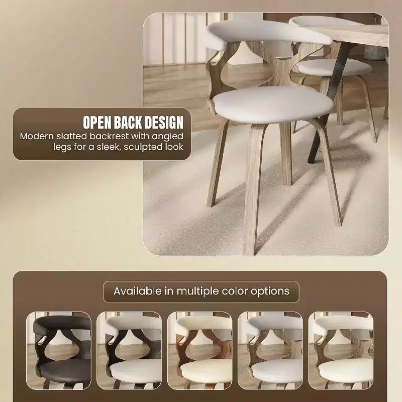 Chaise de salle à manger en cuir rembourrée avec cadre en bois massif, chaise d'appoint moderne pour la cuisine et la salle à manger
