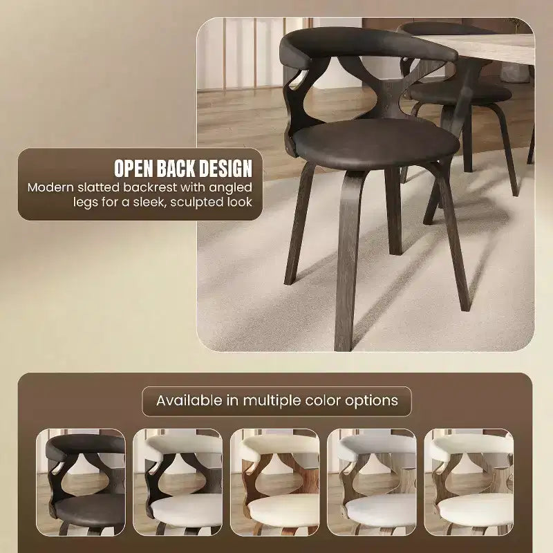 Chaise de salle à manger en cuir rembourrée avec cadre en bois massif, chaise d'appoint moderne pour la cuisine et la salle à manger