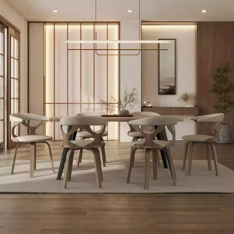 Chaise de salle à manger en cuir rembourrée avec cadre en bois massif, chaise d'appoint moderne pour la cuisine et la salle à manger