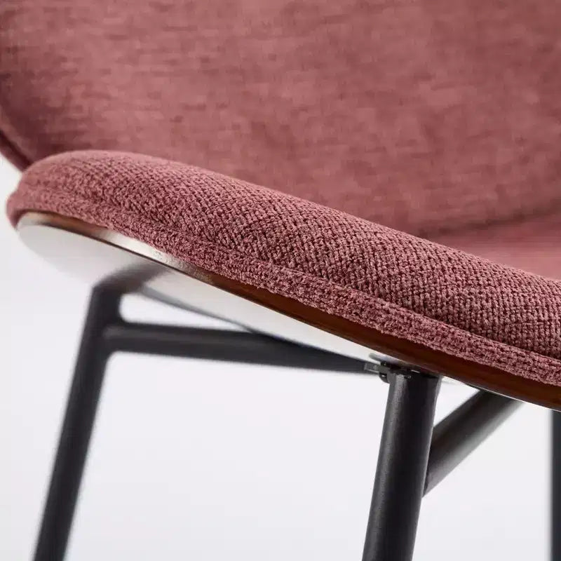 Fauteuil Shell Mid-Century Modern, fauteuil d'appoint moelleux avec finition noyer et pieds en métal