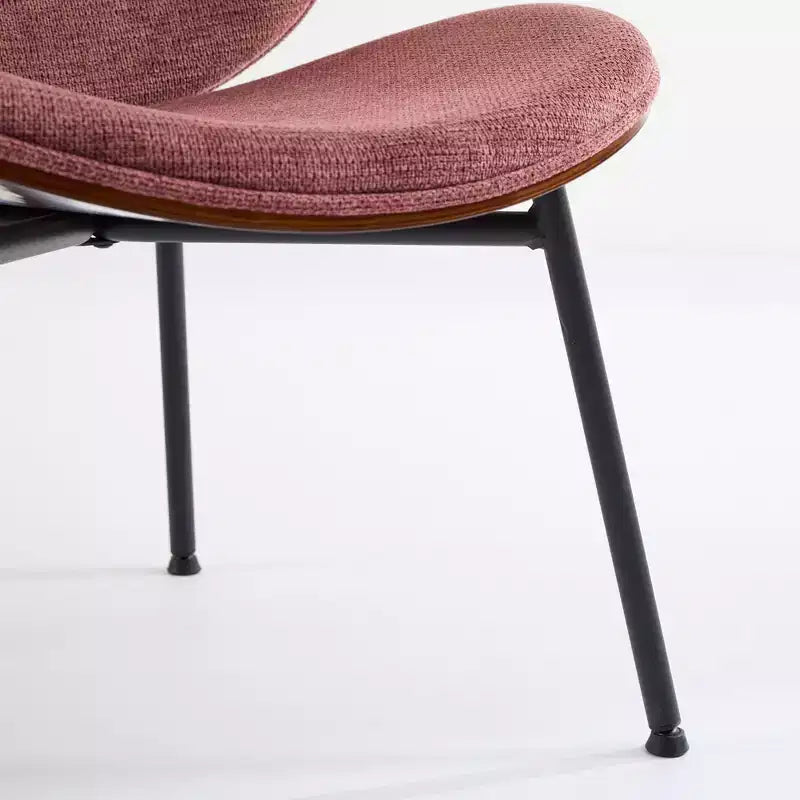 Fauteuil Shell Mid-Century Modern, fauteuil d'appoint moelleux avec finition noyer et pieds en métal