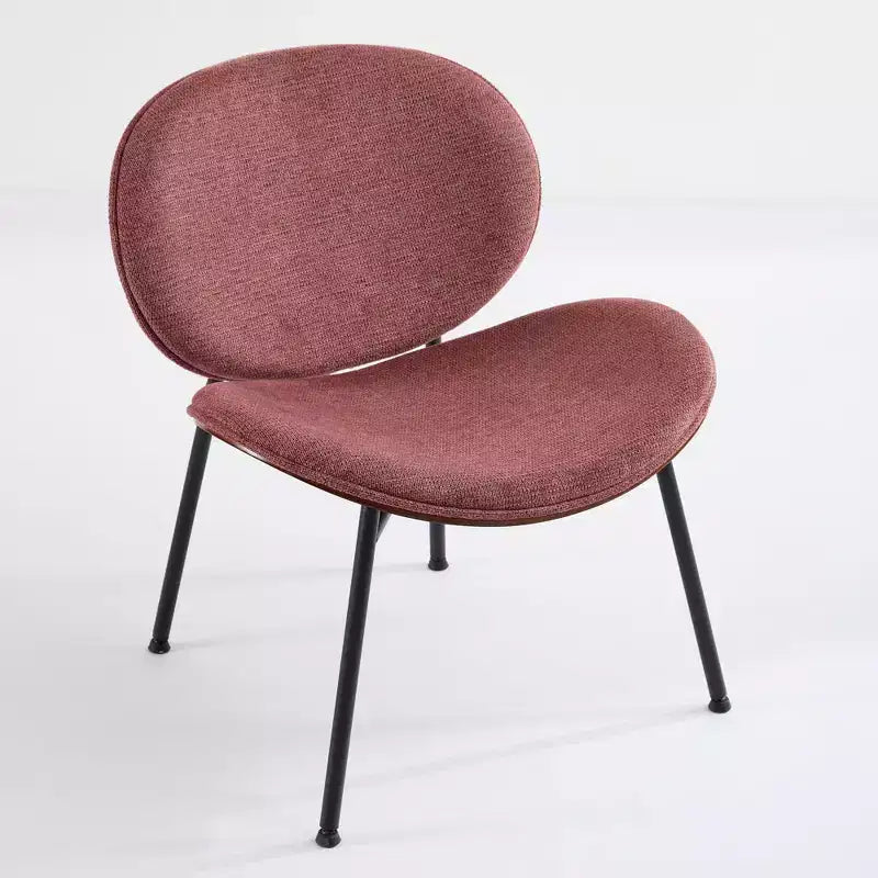 Fauteuil Shell Mid-Century Modern, fauteuil d'appoint moelleux avec finition noyer et pieds en métal