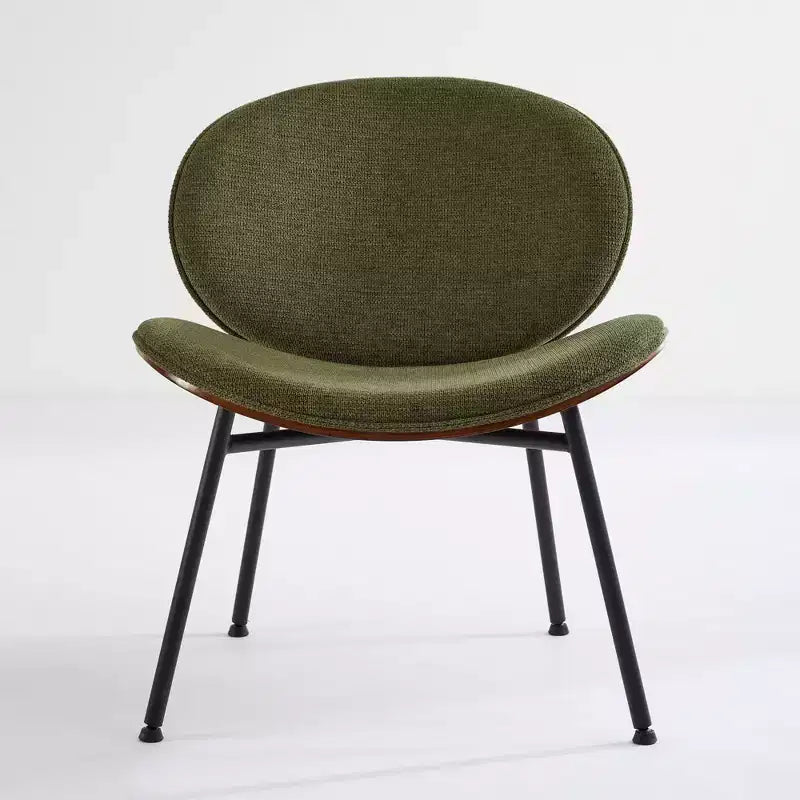 Fauteuil Shell Mid-Century Modern, fauteuil d'appoint moelleux avec finition noyer et pieds en métal