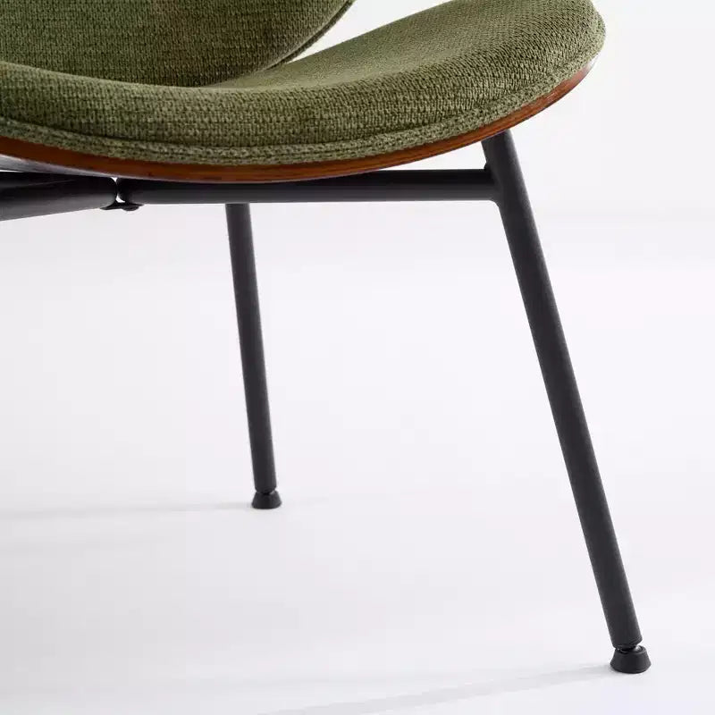 Fauteuil Shell Mid-Century Modern, fauteuil d'appoint moelleux avec finition noyer et pieds en métal