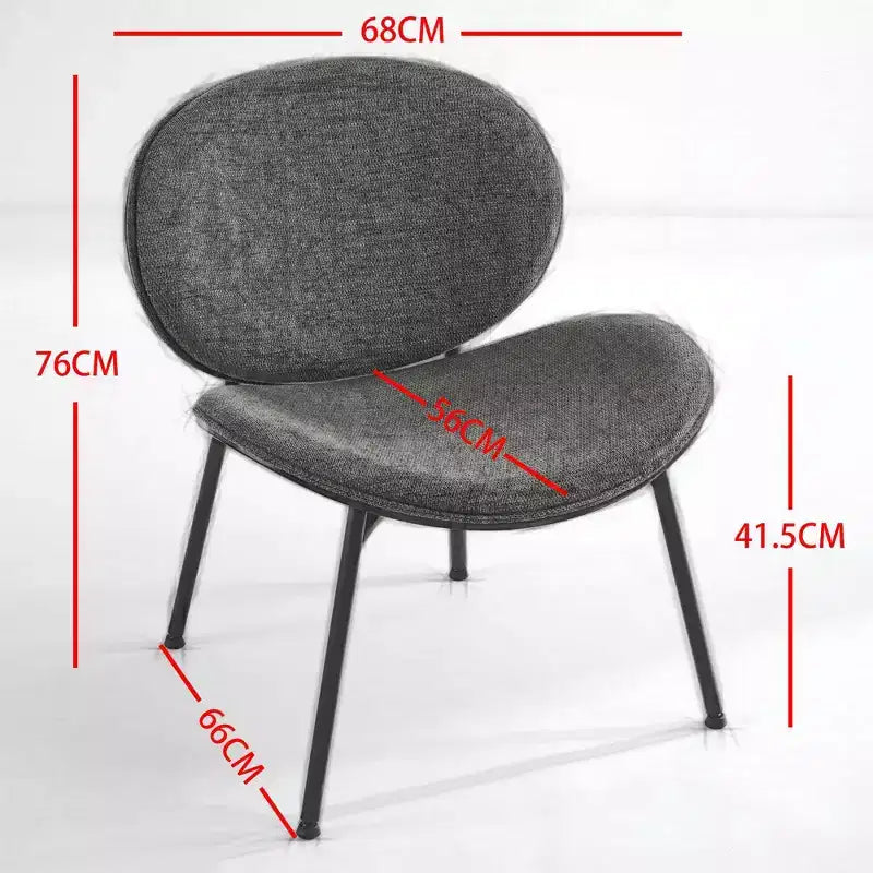Fauteuil Shell Mid-Century Modern, fauteuil d'appoint moelleux avec finition noyer et pieds en métal