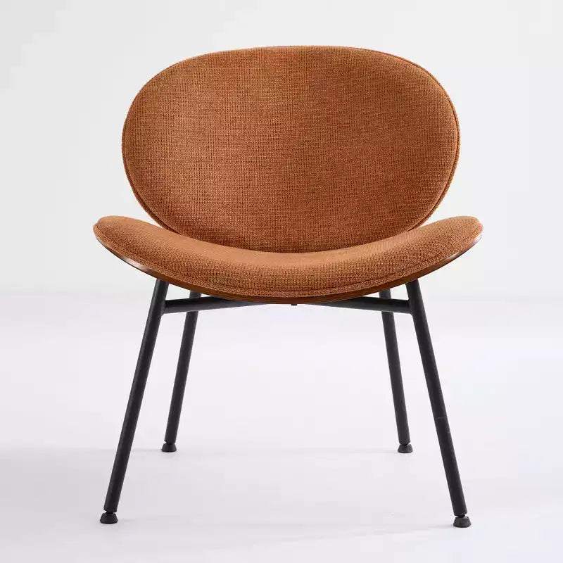 Fauteuil Shell Mid-Century Modern, fauteuil d'appoint moelleux avec finition noyer et pieds en métal