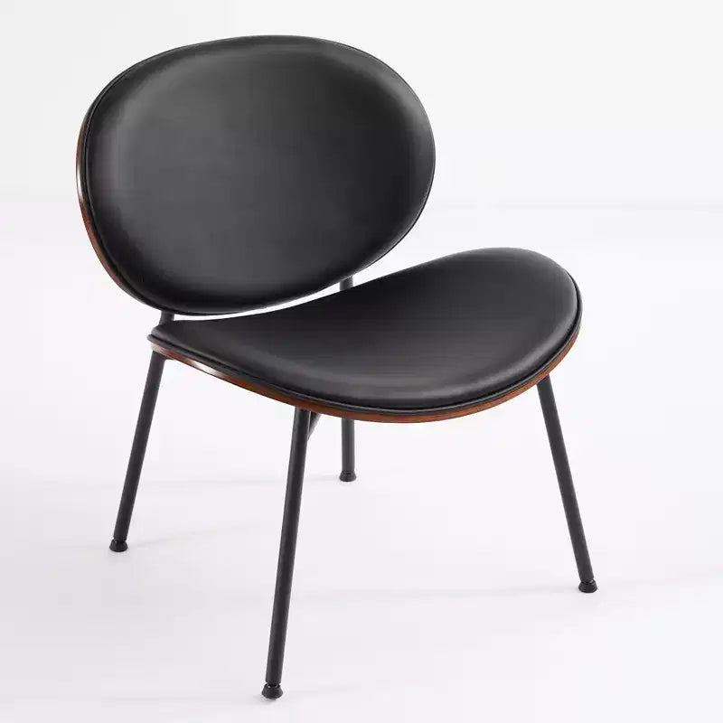 Fauteuil Shell Mid-Century Modern, fauteuil d'appoint moelleux avec finition noyer et pieds en métal
