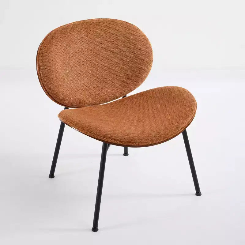 Fauteuil Shell Mid-Century Modern, fauteuil d'appoint moelleux avec finition noyer et pieds en métal