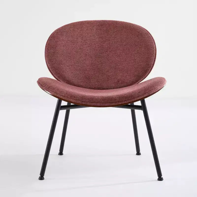 Fauteuil Shell Mid-Century Modern, fauteuil d'appoint moelleux avec finition noyer et pieds en métal