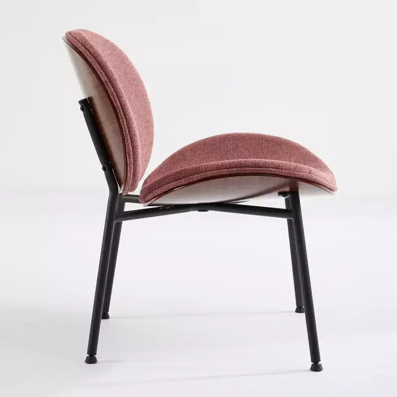 Fauteuil Shell Mid-Century Modern, fauteuil d'appoint moelleux avec finition noyer et pieds en métal