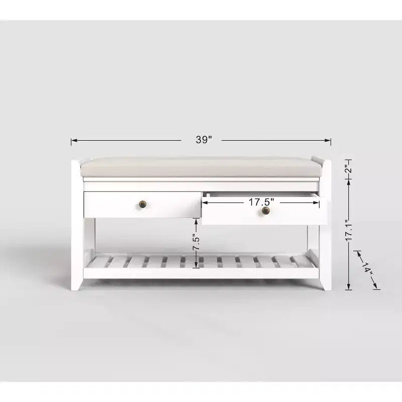 Banc d'entrée 2-en-1 de 99 cm avec coussin et armoire à chaussures de rangement