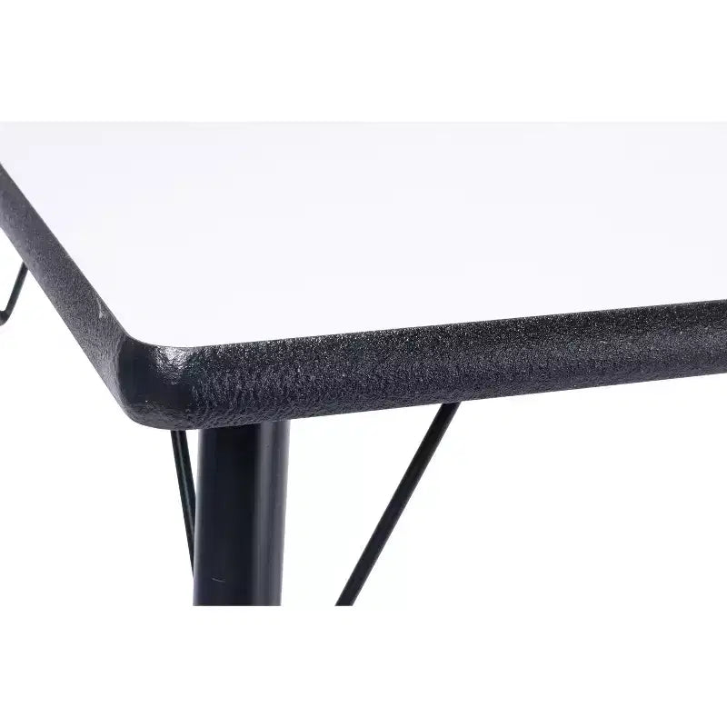Bintiva Activity Table & Chair Set  24x48 Black Sprayed Edge Table with Adjustable Legs and 4 Black 12 ZUUL Classroom Chairs