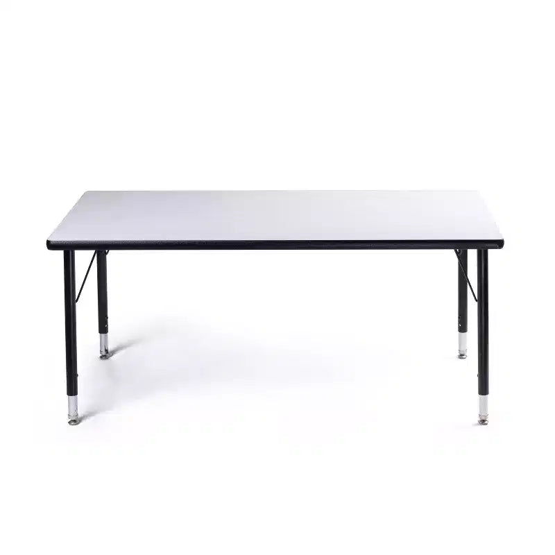 Bintiva Activity Table & Chair Set  24x48 Black Sprayed Edge Table with Adjustable Legs and 4 Black 12 ZUUL Classroom Chairs