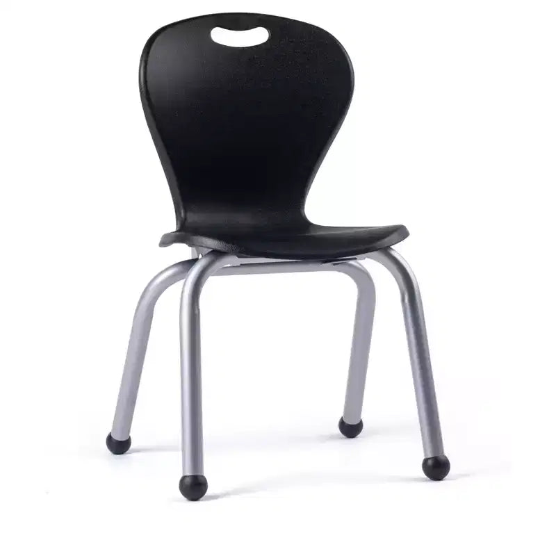 Bintiva Activity Table & Chair Set  24x48 Black Sprayed Edge Table with Adjustable Legs and 4 Black 12 ZUUL Classroom Chairs
