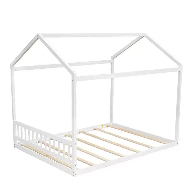 Lit cabane queen size en bois, lit de style minimaliste