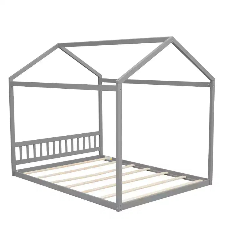 Lit cabane queen size en bois, lit de style minimaliste