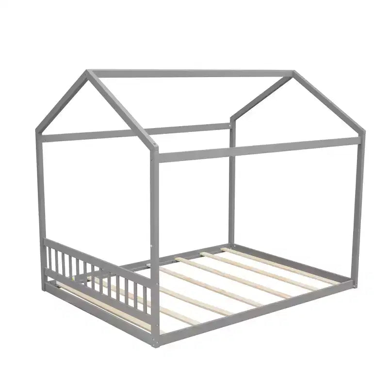 Lit cabane queen size en bois, lit de style minimaliste