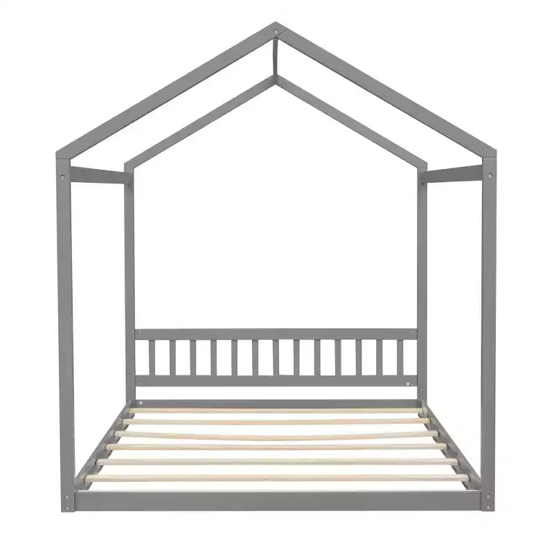 Lit cabane queen size en bois, lit de style minimaliste
