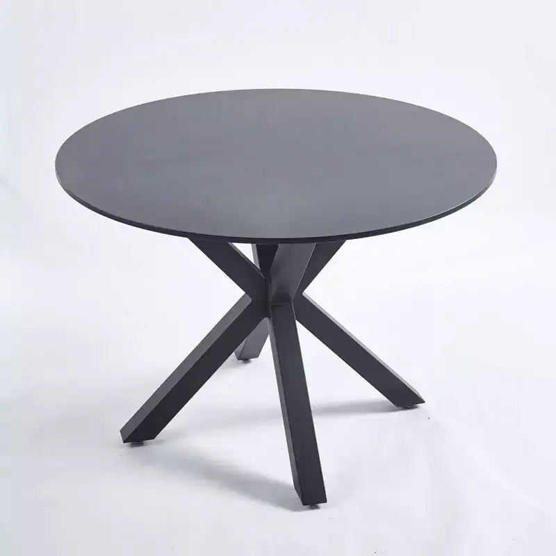 Table basse à piédestal du milieu du siècle, noire, pieds croisés, 42.1