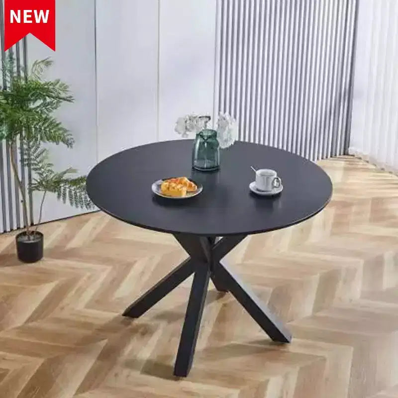 Table basse à piédestal du milieu du siècle, noire, pieds croisés, 42.1