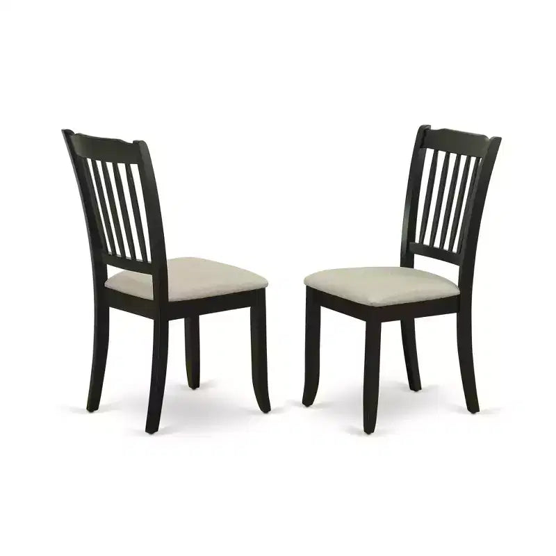 Chaises relax rétro à lattes verticales avec assise en tissu de lin