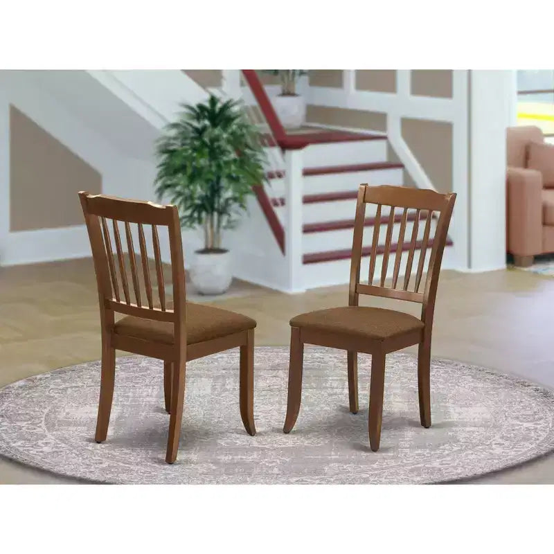 Chaises relax rétro à lattes verticales avec assise en tissu de lin