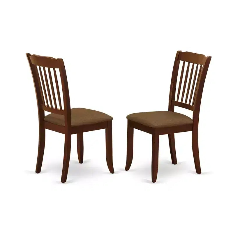 Chaises relax rétro à lattes verticales avec assise en tissu de lin