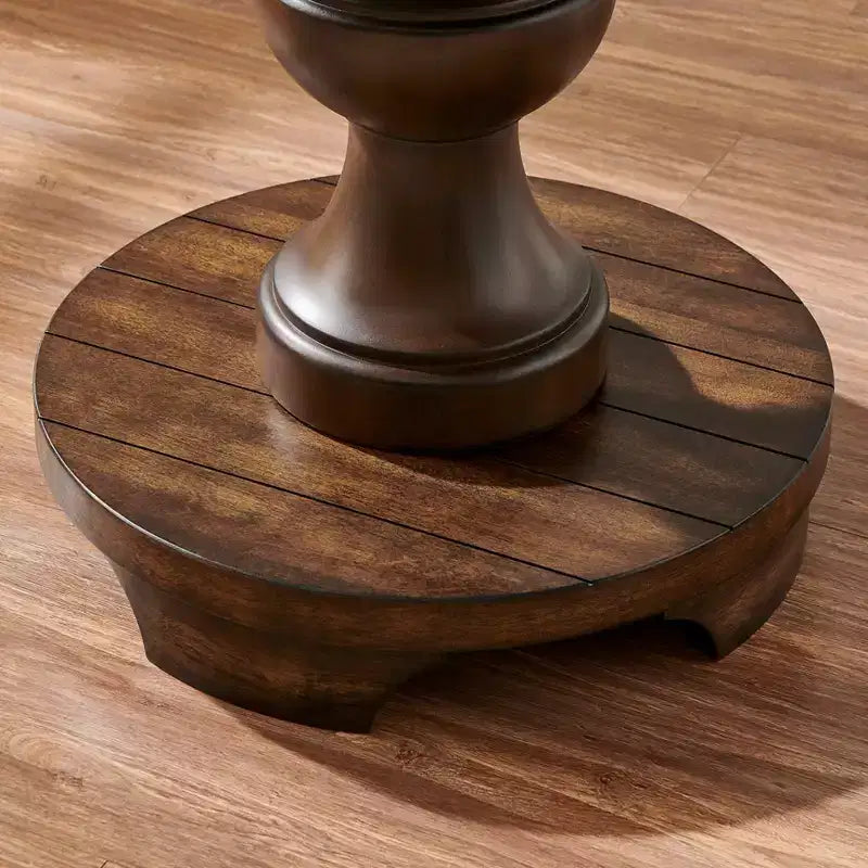 Table d'appoint ronde à piedestal de style traditionnel