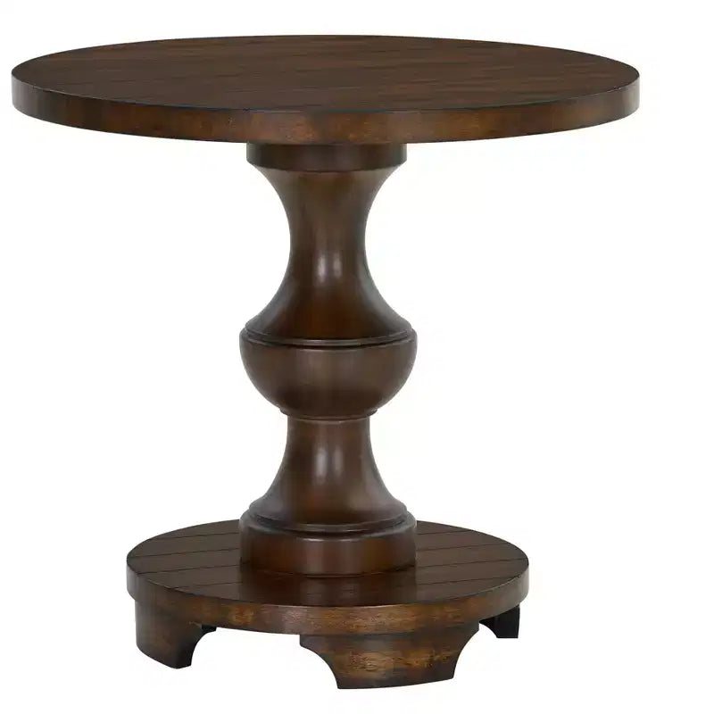 Table d'appoint ronde à piedestal de style traditionnel