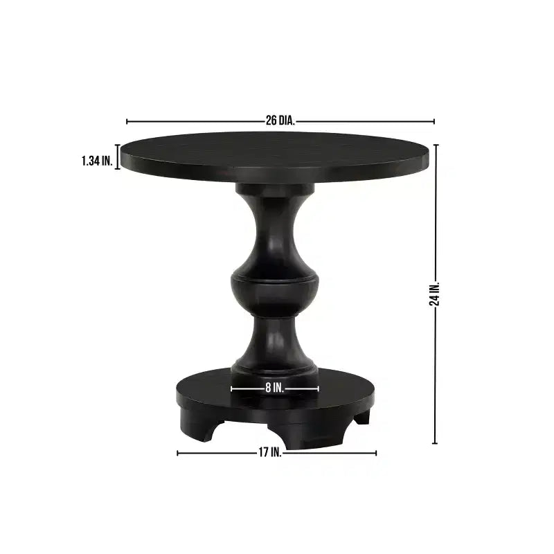 Table d'appoint ronde à piedestal de style traditionnel