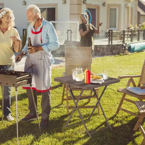 Table pliante carrée 23,5 po en plastique, pour l'intérieur et l'extérieur