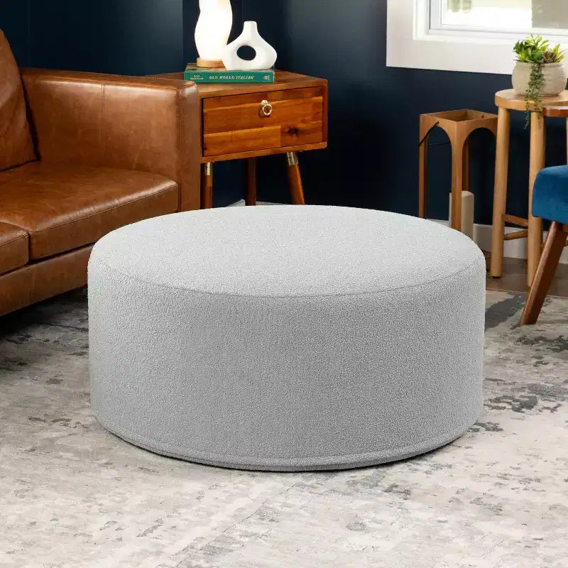 Jaxx Candler Round Couch Ottoman - Oversized Giant Coffee Table & Foot Rest