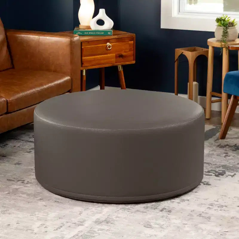 Jaxx Candler Round Couch Ottoman - Oversized Giant Coffee Table & Foot Rest