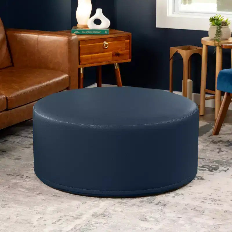 Jaxx Candler Round Couch Ottoman - Oversized Giant Coffee Table & Foot Rest