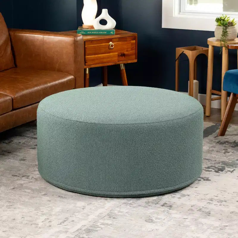 Jaxx Candler Round Couch Ottoman - Oversized Giant Coffee Table & Foot Rest