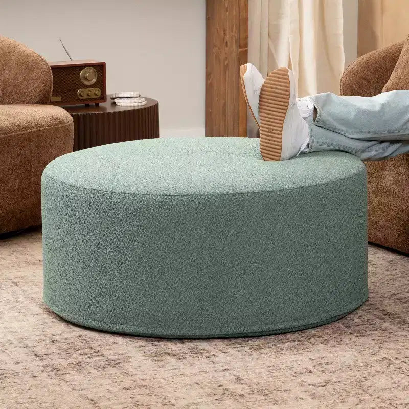 Jaxx Candler Round Couch Ottoman - Oversized Giant Coffee Table & Foot Rest