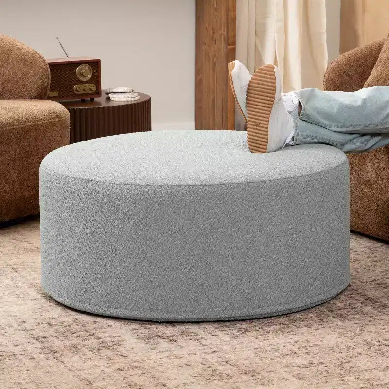 Jaxx Candler Round Couch Ottoman - Oversized Giant Coffee Table & Foot Rest