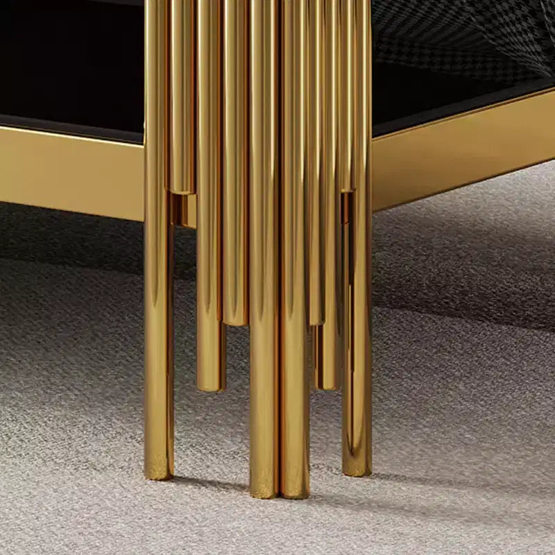 Okak Rectangle/Square Coffee Table with Tempered Glass Top and Steel Frame for Living Room/Office, Space-Saving