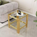 Okak Rectangle/Square Coffee Table with Tempered Glass Top and Steel Frame for Living Room/Office, Space-Saving