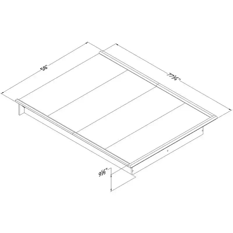 HomeStock 9.75 in.H Full Size Gray with Platform Beds (No Headboard) made of Particle Board Bed Frame