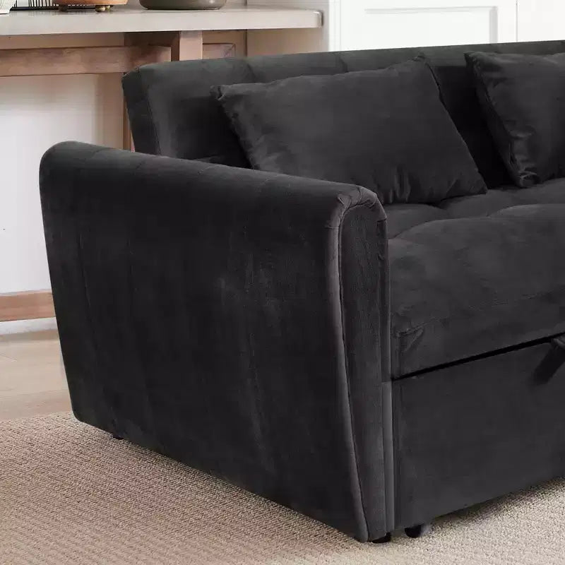 MAYEERTY 102 Convertible Sectional Sofa Solid Wood & Iron Frame, Removable Washable Covers, Anti-Slip Feet, 3 Colors