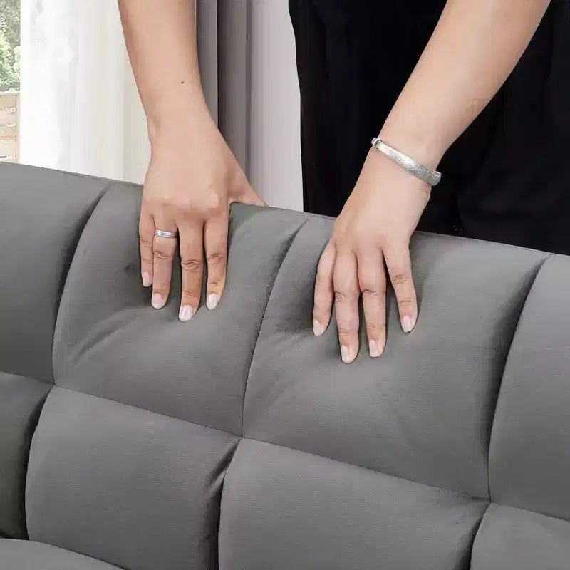 MAYEERTY 102 Convertible Sectional Sofa Solid Wood & Iron Frame, Removable Washable Covers, Anti-Slip Feet, 3 Colors