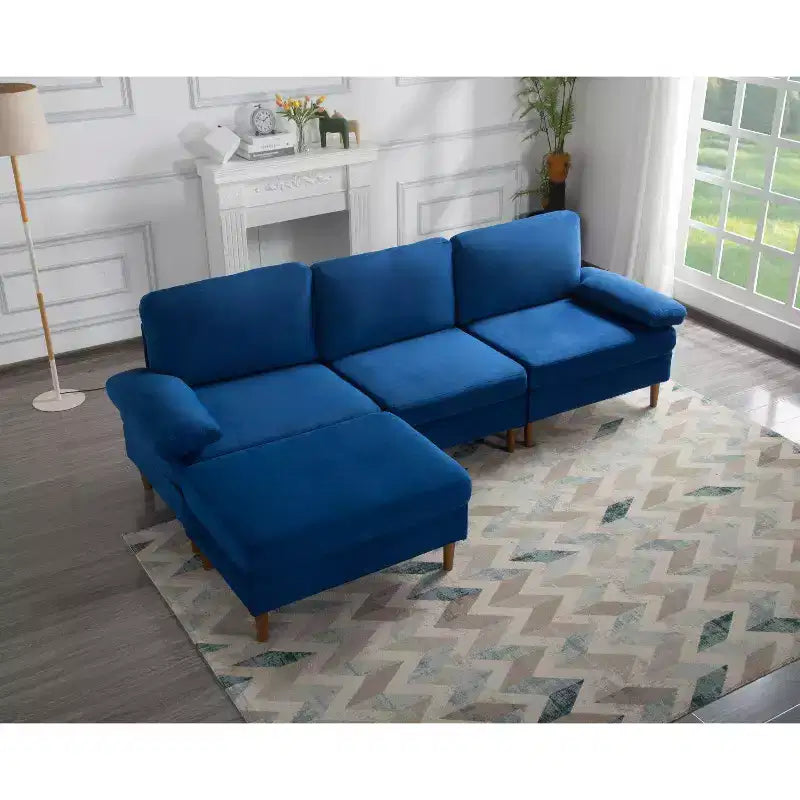 MAYEERTY 102 Convertible Sectional Sofa Solid Wood & Iron Frame, Removable Washable Covers, Anti-Slip Feet, 3 Colors